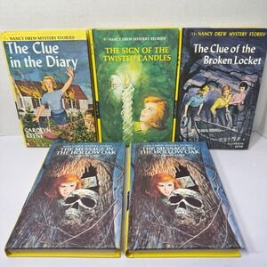 Nancy Drew Mystery Stories Vintage Hardcover Book Lot of 5 Carolyn Keene 1960s